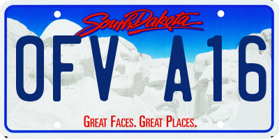 SD license plate 0FVA16