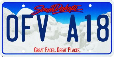 SD license plate 0FVA18