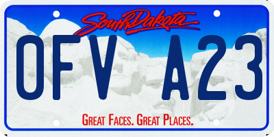 SD license plate 0FVA23
