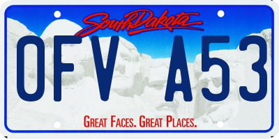 SD license plate 0FVA53