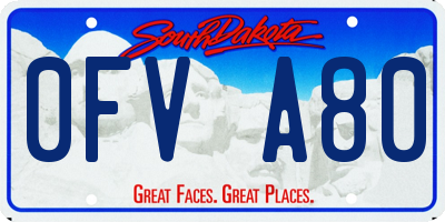 SD license plate 0FVA80