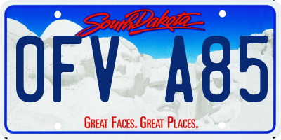 SD license plate 0FVA85