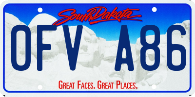 SD license plate 0FVA86