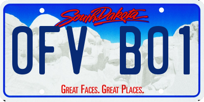 SD license plate 0FVB01