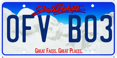 SD license plate 0FVB03