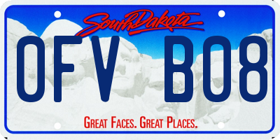 SD license plate 0FVB08