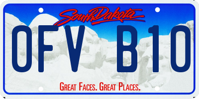 SD license plate 0FVB10