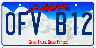 SD license plate 0FVB12