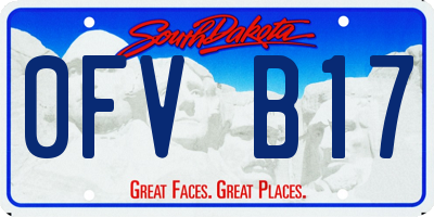 SD license plate 0FVB17