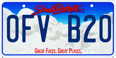 SD license plate 0FVB20