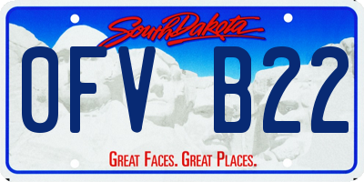 SD license plate 0FVB22