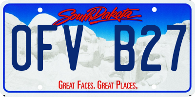 SD license plate 0FVB27