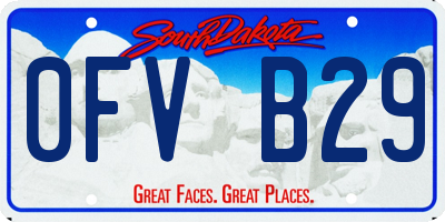 SD license plate 0FVB29