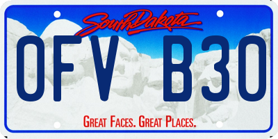 SD license plate 0FVB30