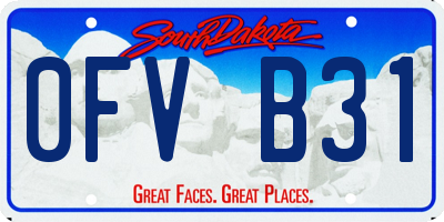 SD license plate 0FVB31