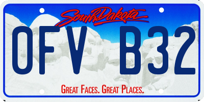 SD license plate 0FVB32