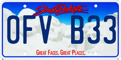 SD license plate 0FVB33