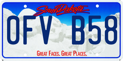 SD license plate 0FVB58