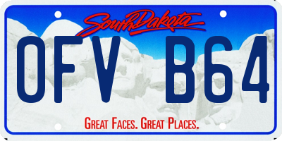 SD license plate 0FVB64