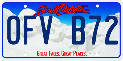 SD license plate 0FVB72