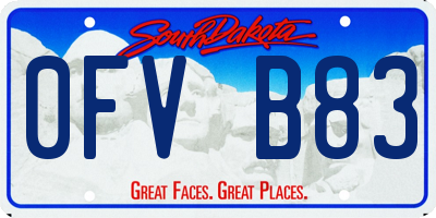 SD license plate 0FVB83