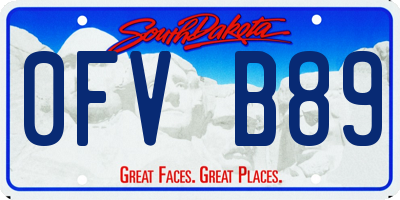 SD license plate 0FVB89
