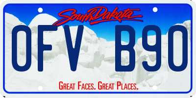 SD license plate 0FVB90