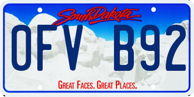 SD license plate 0FVB92