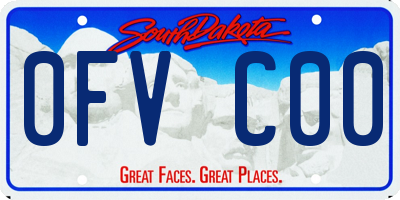 SD license plate 0FVC00