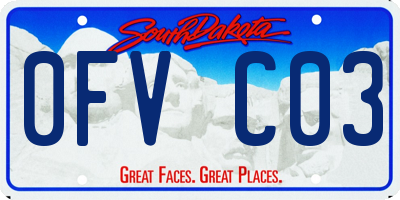 SD license plate 0FVC03