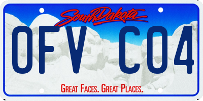 SD license plate 0FVC04
