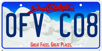 SD license plate 0FVC08