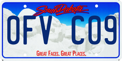 SD license plate 0FVC09