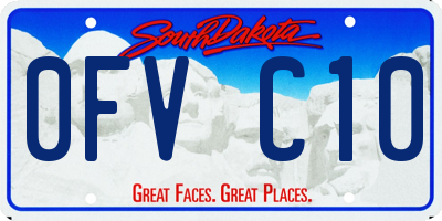 SD license plate 0FVC10