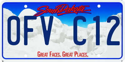 SD license plate 0FVC12