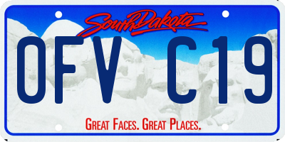 SD license plate 0FVC19
