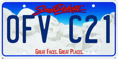 SD license plate 0FVC21