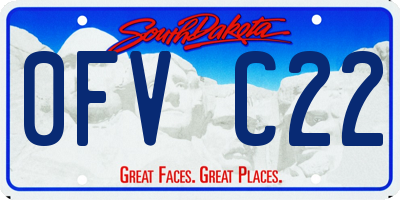 SD license plate 0FVC22