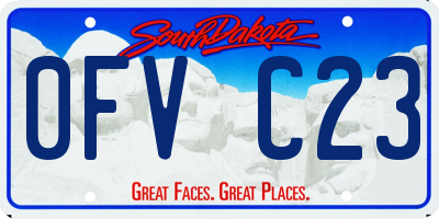 SD license plate 0FVC23