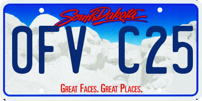 SD license plate 0FVC25