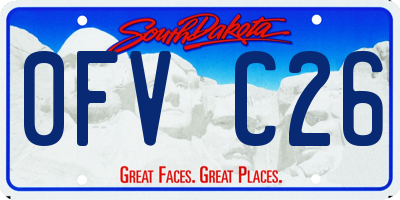 SD license plate 0FVC26