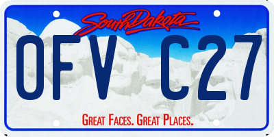 SD license plate 0FVC27