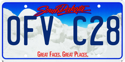 SD license plate 0FVC28