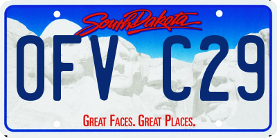 SD license plate 0FVC29