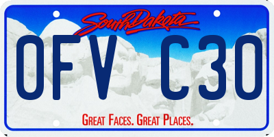 SD license plate 0FVC30