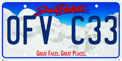 SD license plate 0FVC33