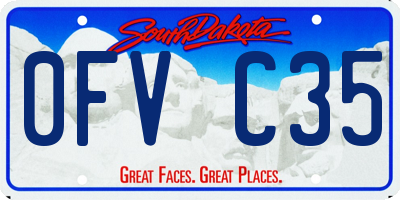 SD license plate 0FVC35
