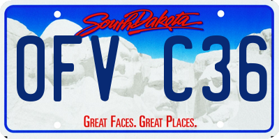 SD license plate 0FVC36