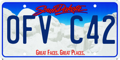 SD license plate 0FVC42