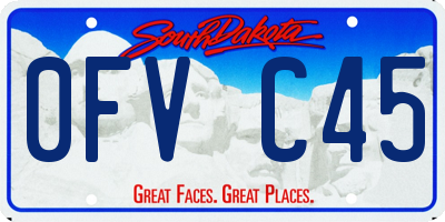 SD license plate 0FVC45